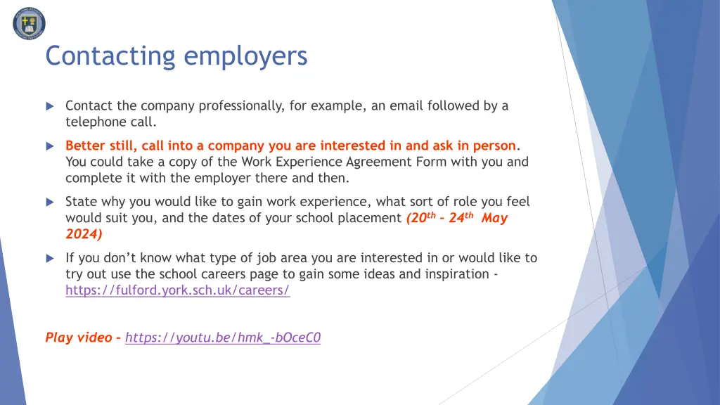 contacting employers