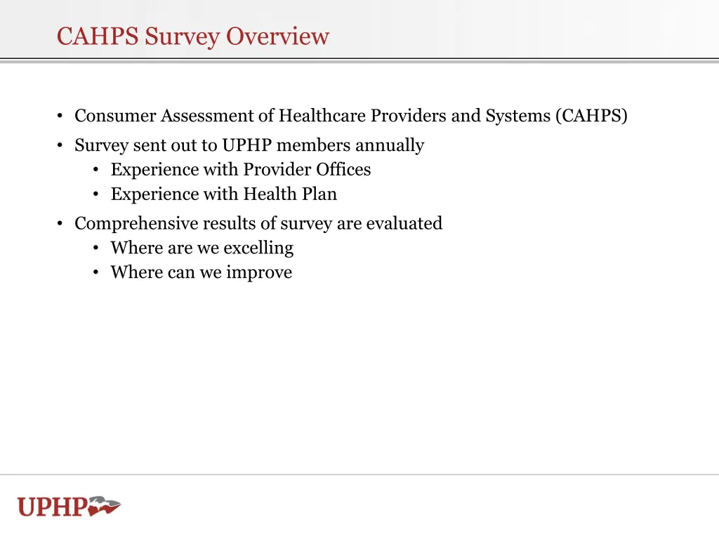 cahps survey overview