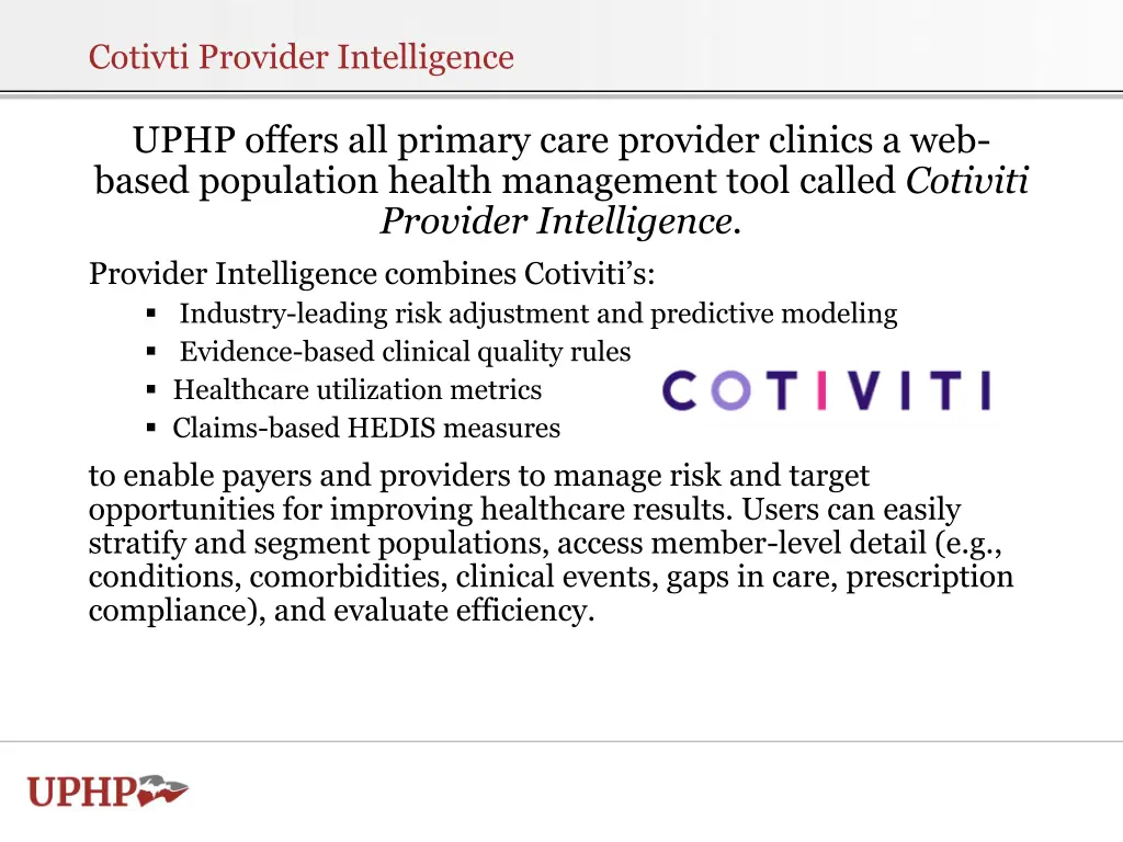 cotivti provider intelligence