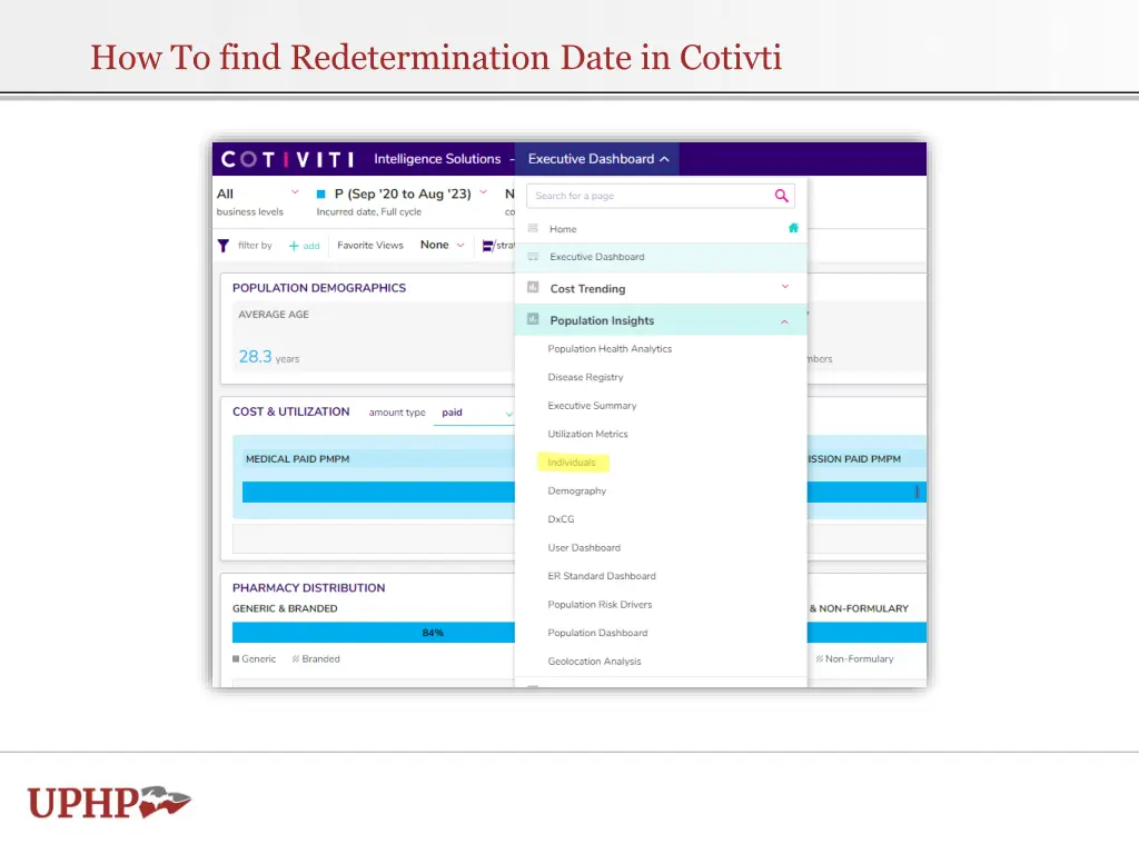 how to find redetermination date in cotivti 1