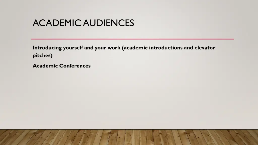 academic audiences