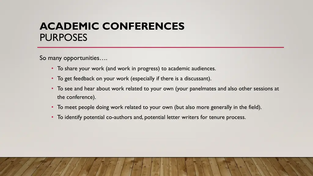 academic conferences purposes