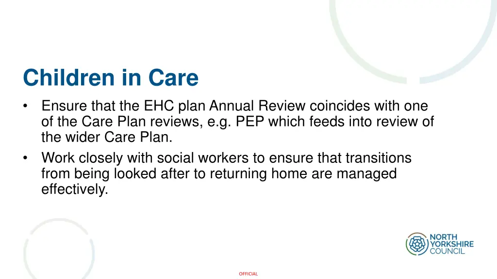 children in care ensure that the ehc plan annual