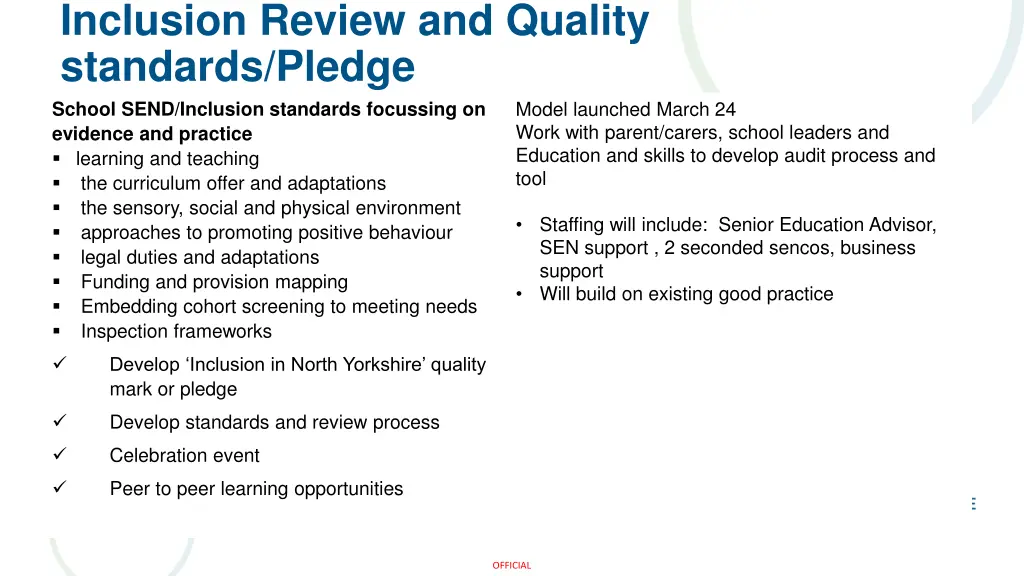 inclusion review and quality standards pledge