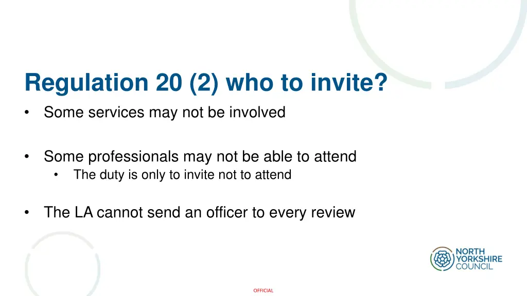 regulation 20 2 who to invite some services