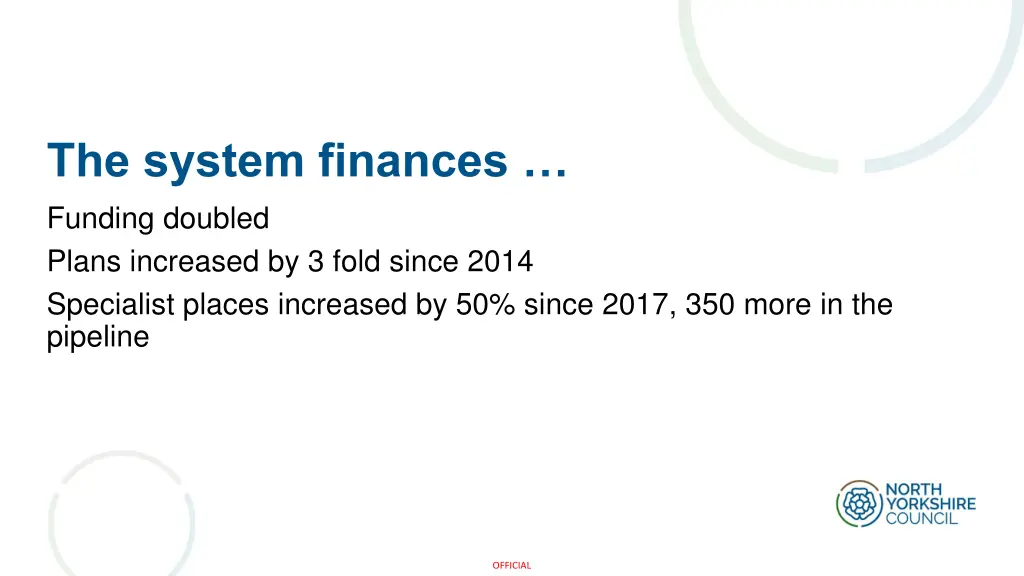 the system finances funding doubled plans