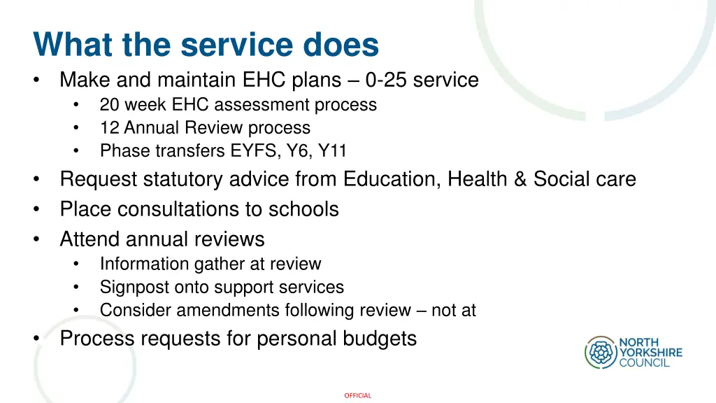 what the service does make and maintain ehc plans