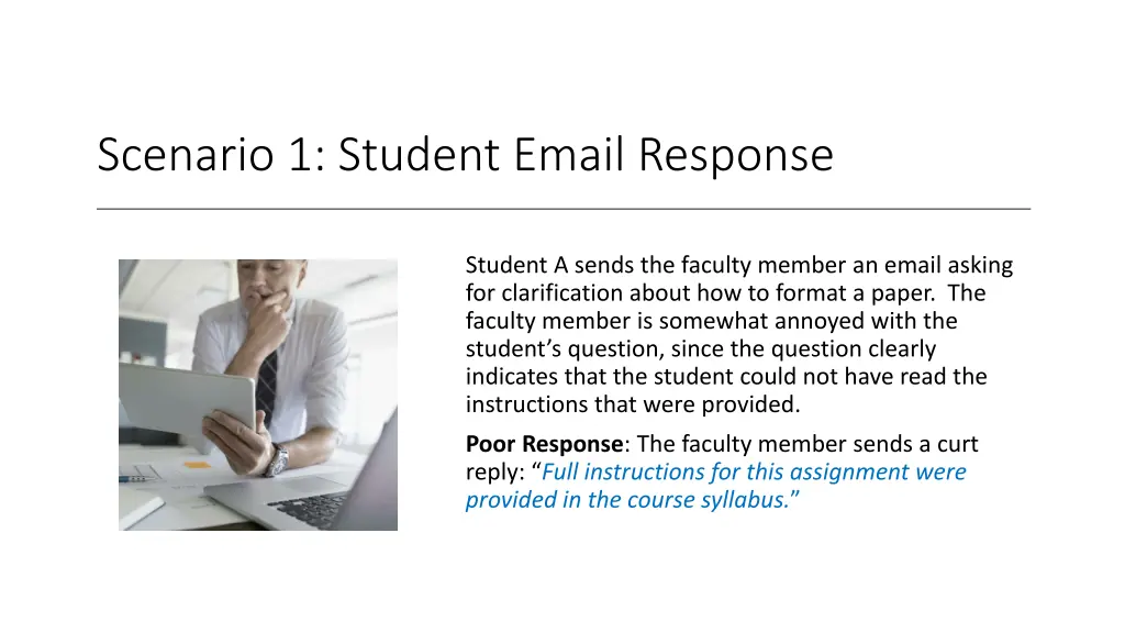 scenario 1 student email response