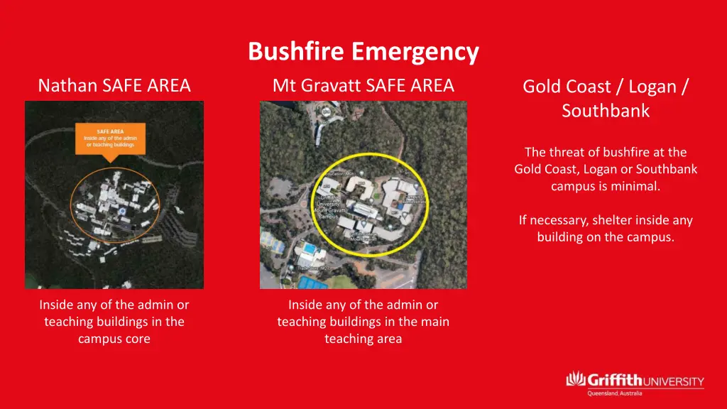 bushfire emergency mt gravatt safe area