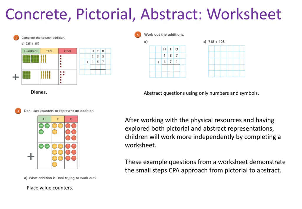 concrete pictorial abstract worksheet