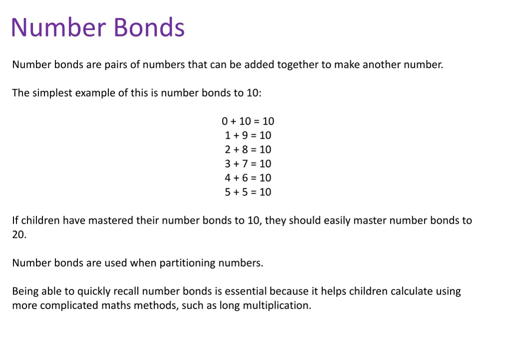 number bonds