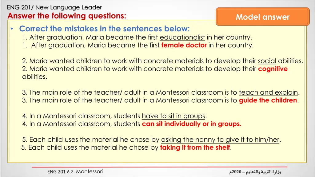 eng 201 new language leader answer the following