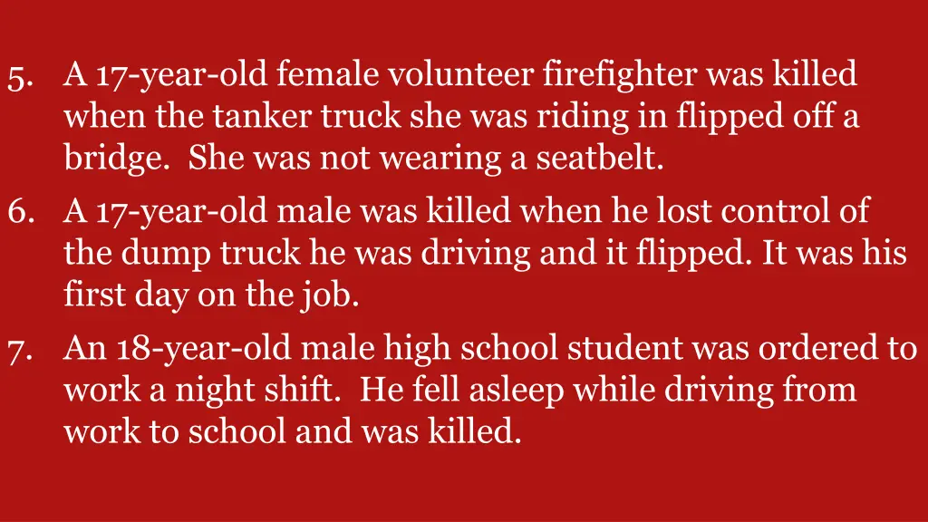 5 a 17 year old female volunteer firefighter