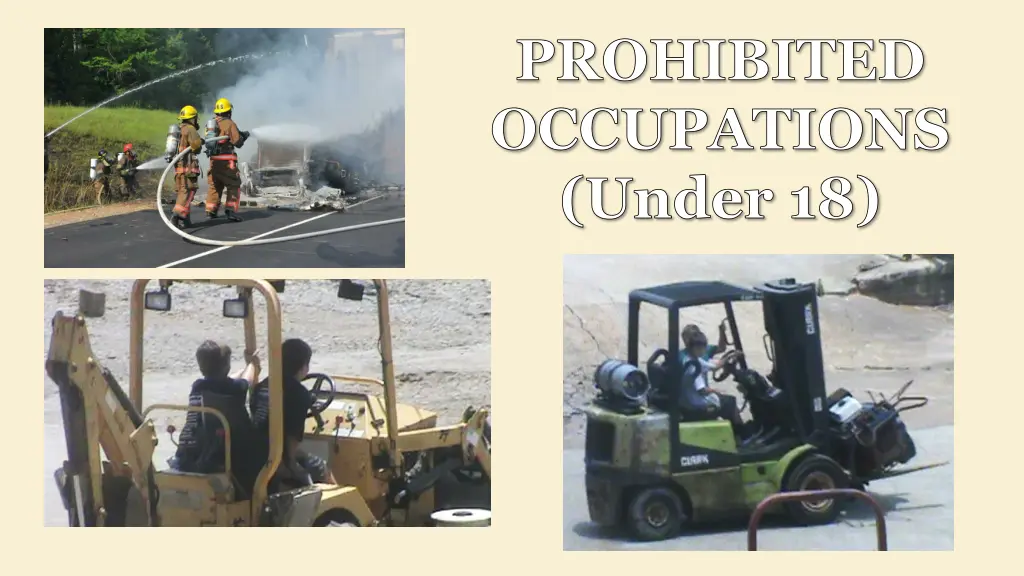 prohibited occupations under 18