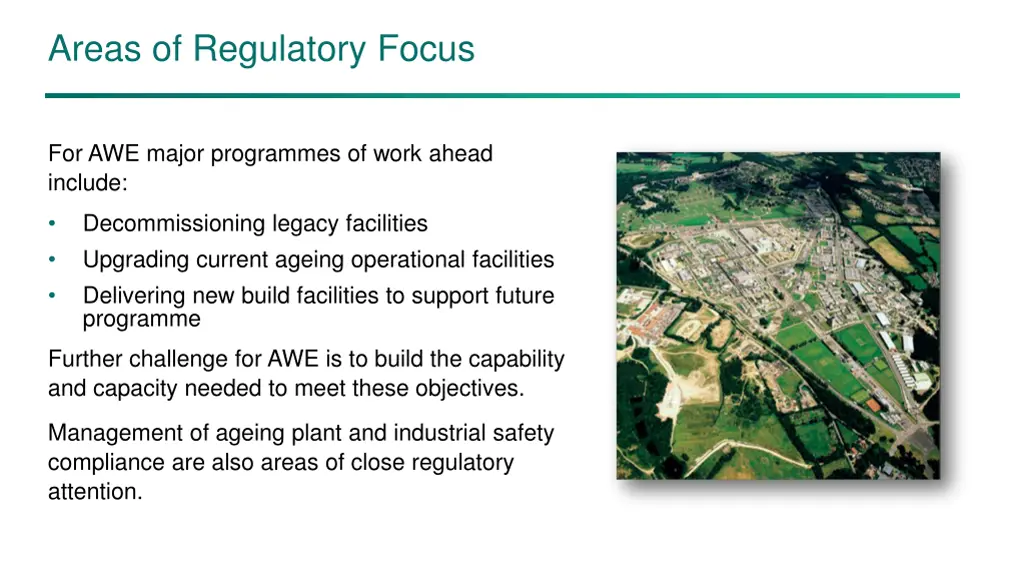 areas of regulatory focus