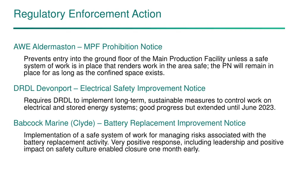 regulatory enforcement action