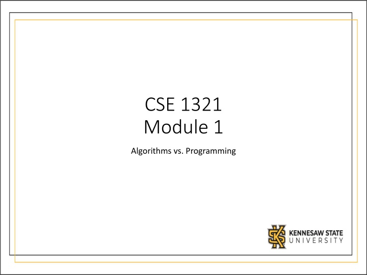 cse 1321 module 1