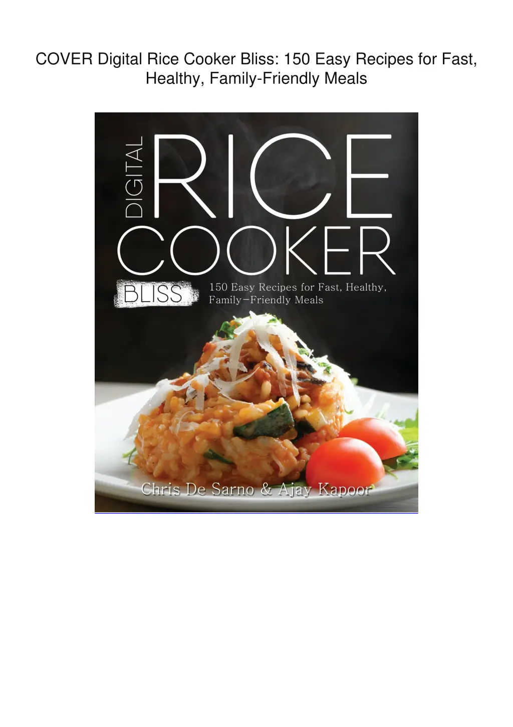 cover digital rice cooker bliss 150 easy recipes