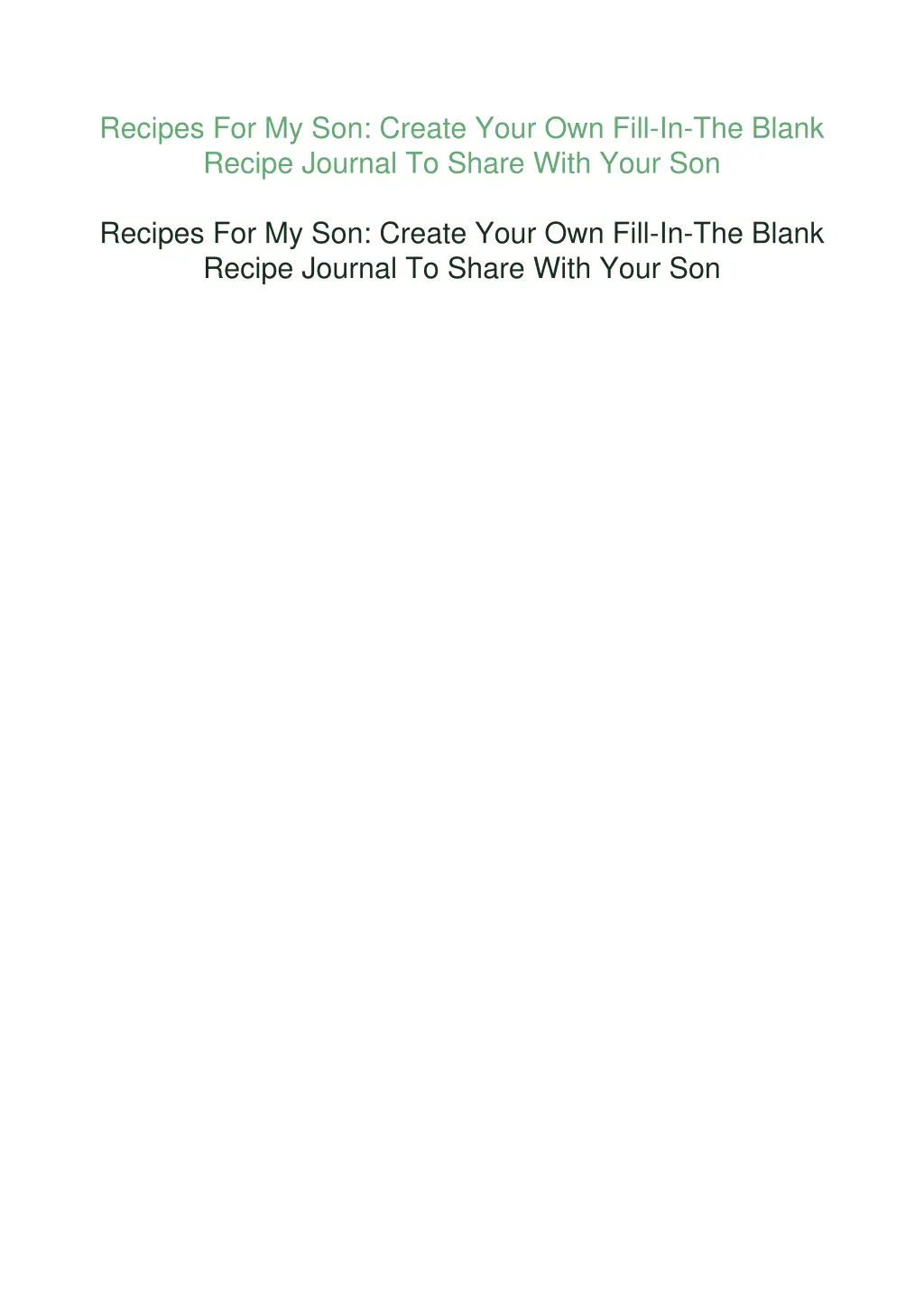 recipes for my son create your own fill