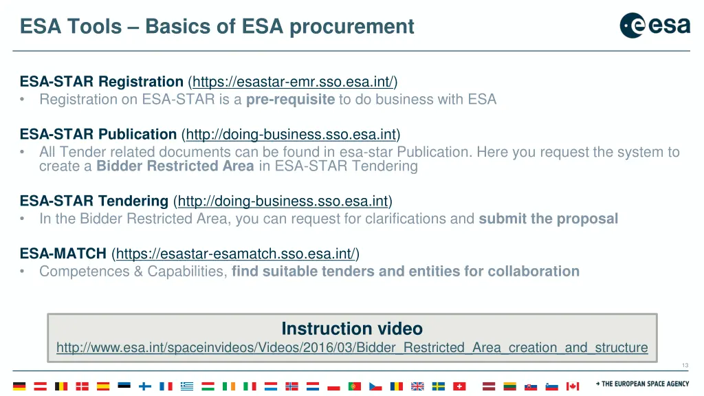 esa tools basics of esa procurement 7