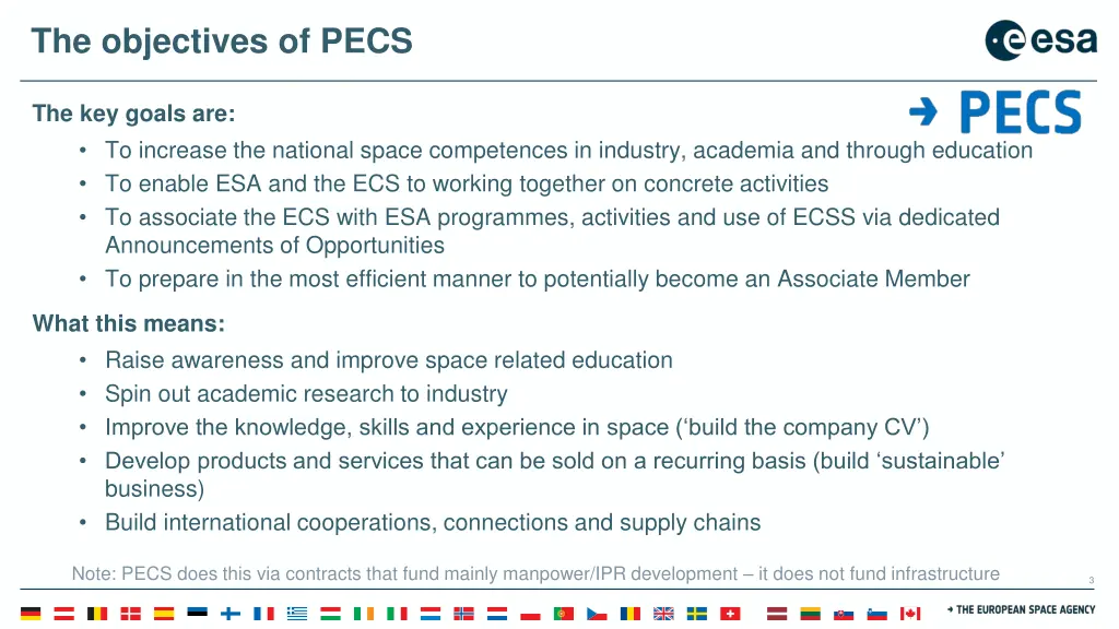 the objectives of pecs