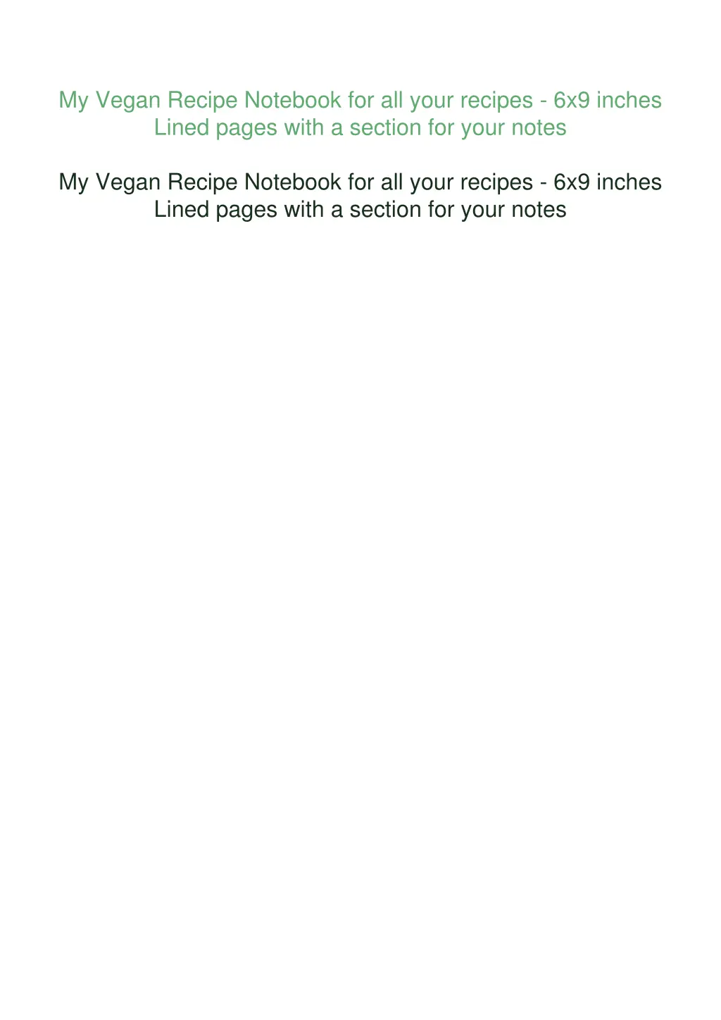 my vegan recipe notebook for all your recipes