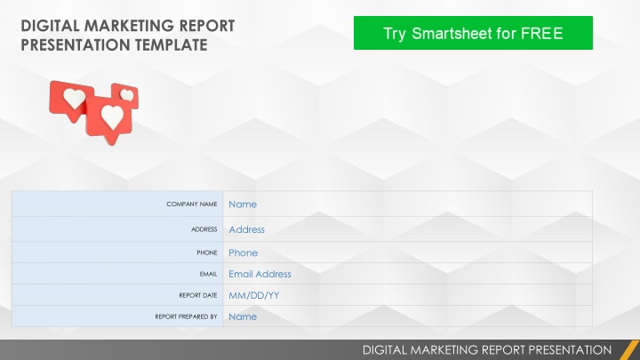 digital marketing report presentation template