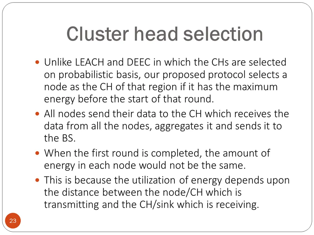 cluster head selection cluster head selection