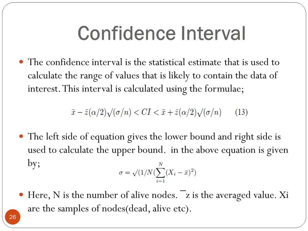 confidence interval confidence interval