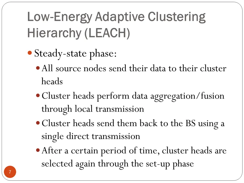 low low energy adaptive clustering energy