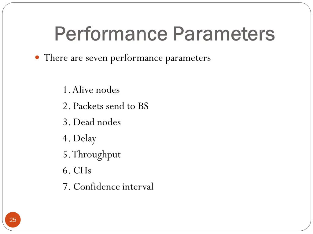 performance parameters performance parameters
