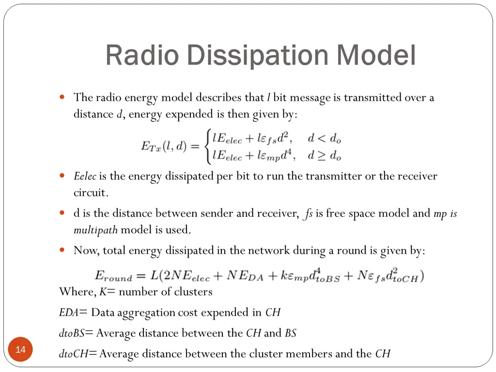 radio dissipation model radio dissipation model