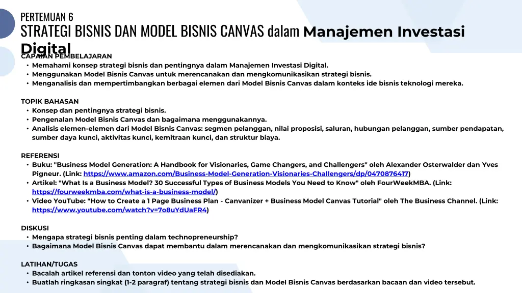 pertemuan 6 strategi bisnis dan model bisnis