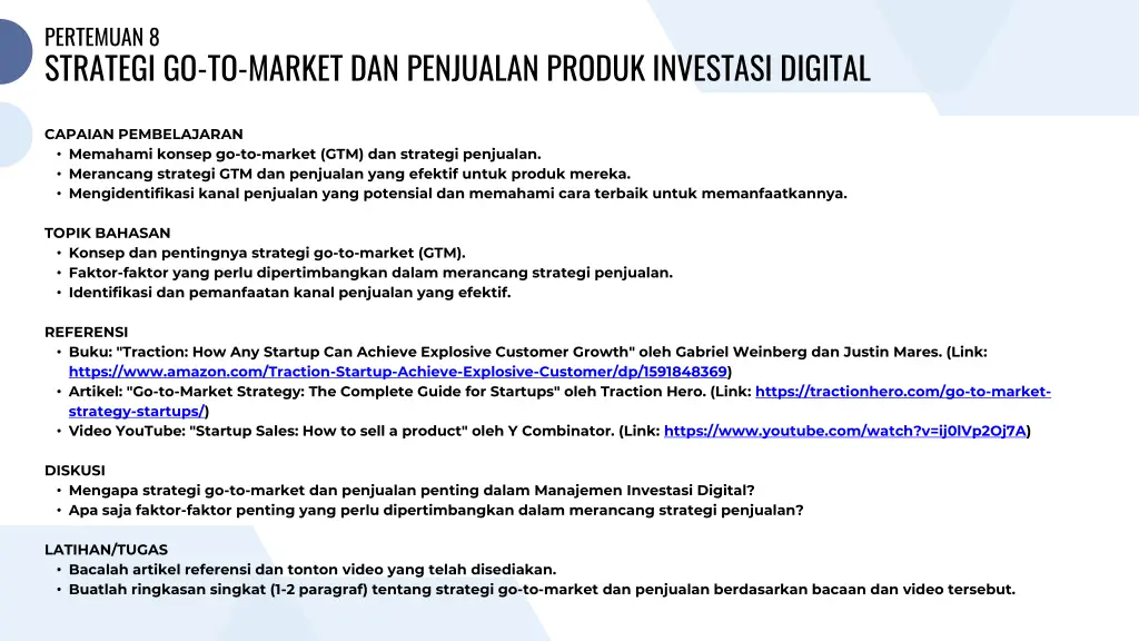 pertemuan 8 strategi go to market dan penjualan