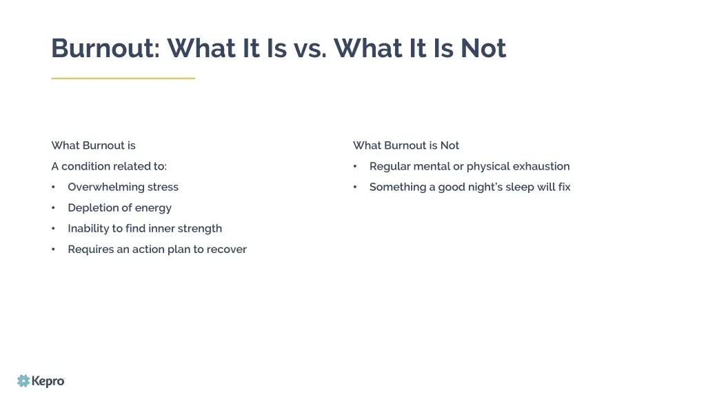 burnout what it is vs what it is not