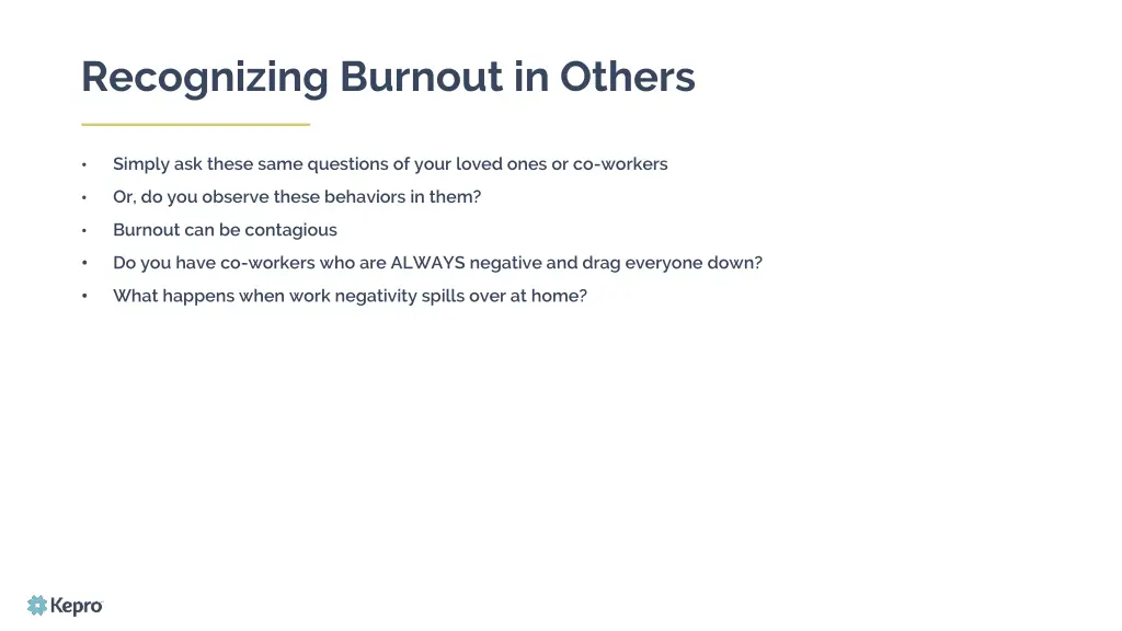 recognizing burnout in others