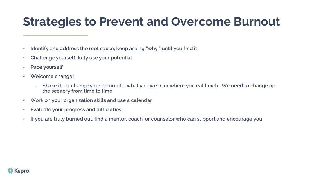 strategies to prevent and overcome burnout