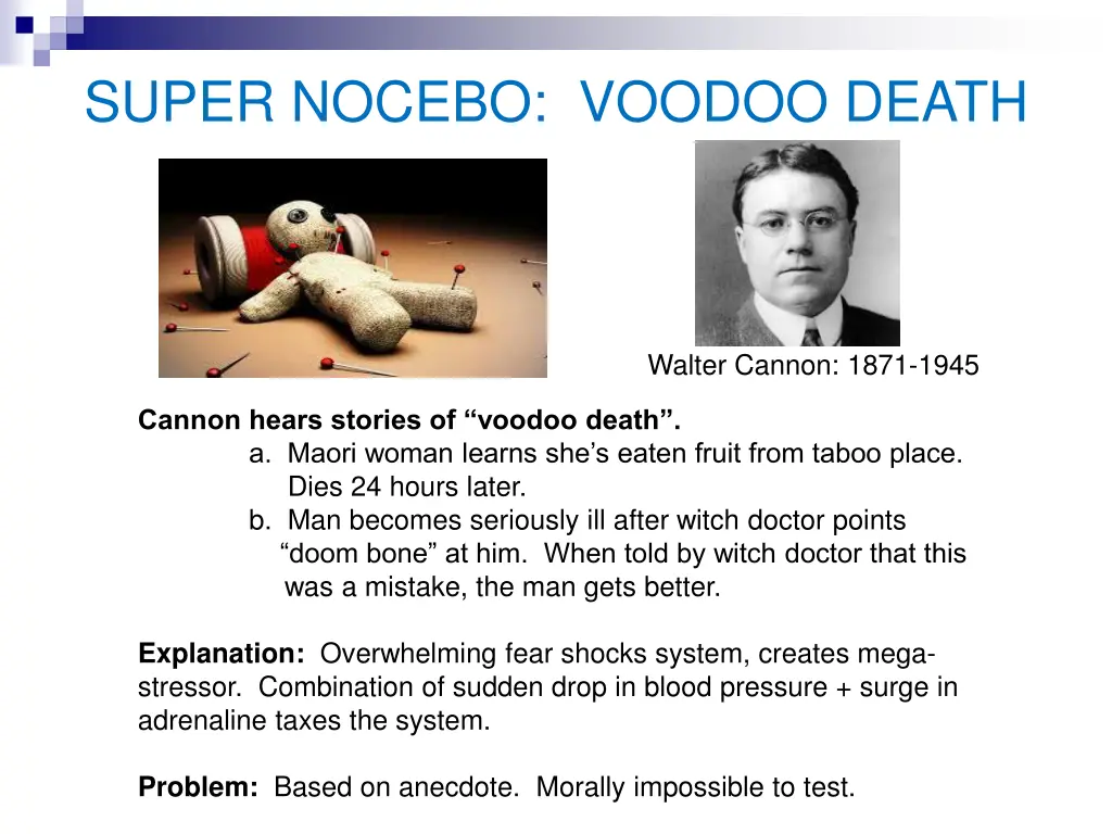 super nocebo voodoo death