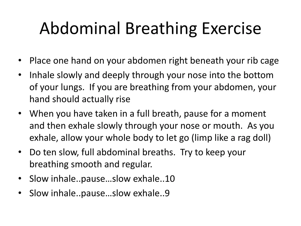 abdominal breathing exercise