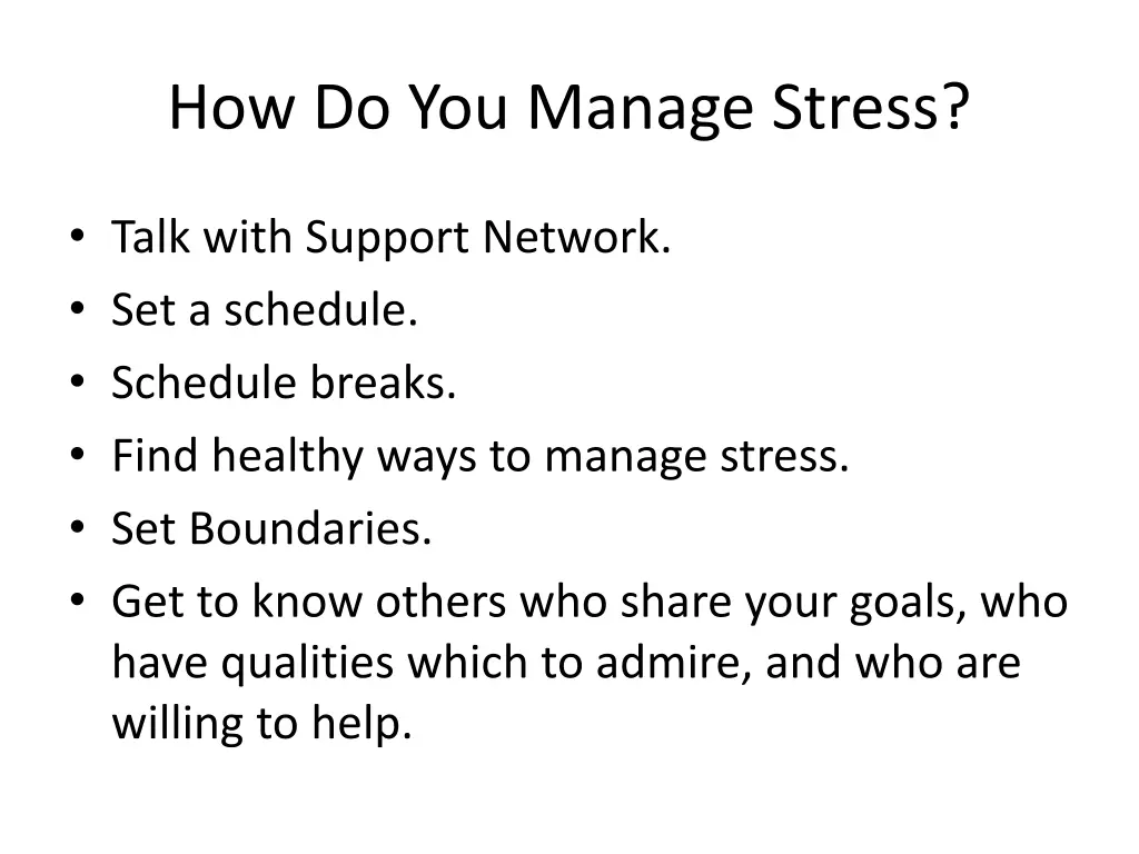 how do you manage stress