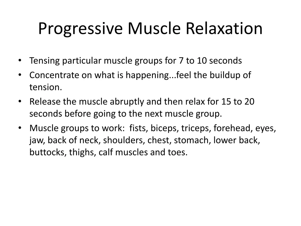 progressive muscle relaxation