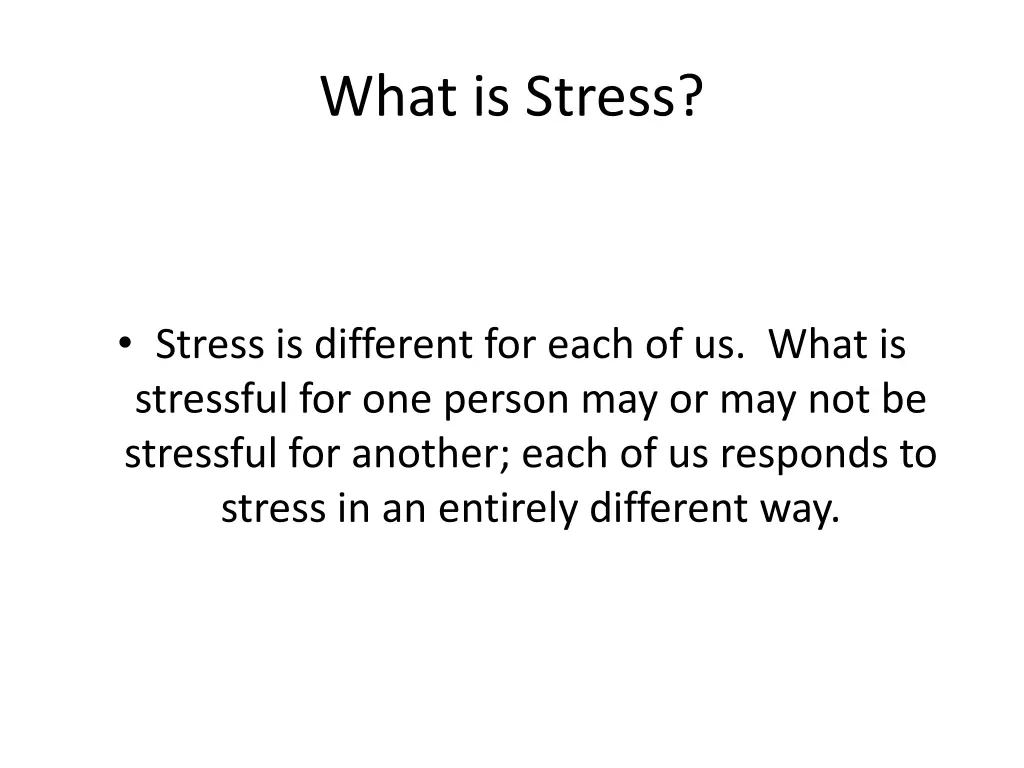 what is stress