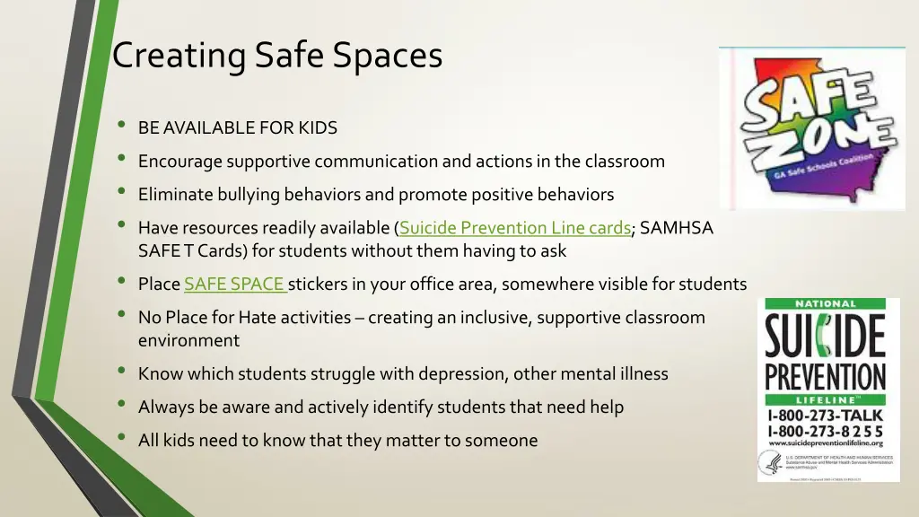 creating safe spaces