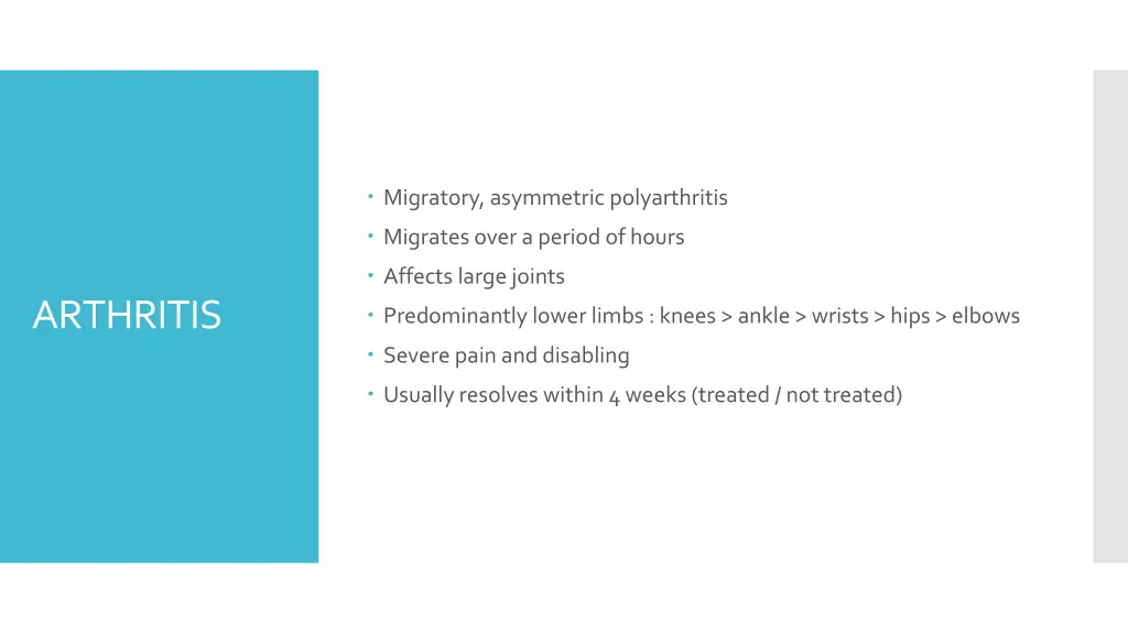 migratory asymmetric polyarthritis