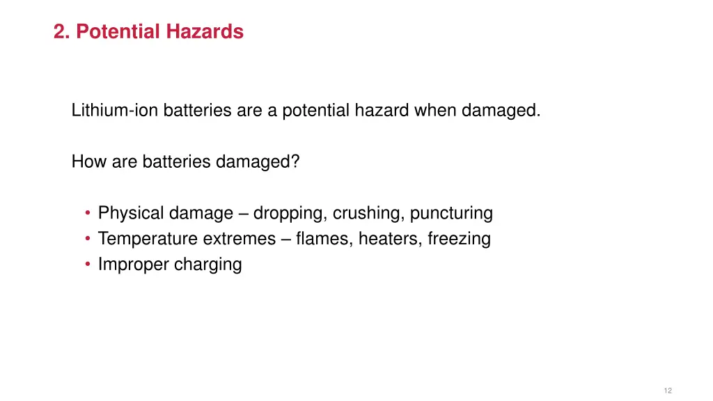 2 potential hazards