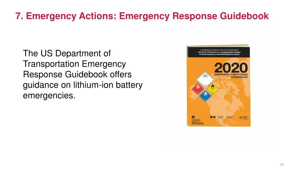 7 emergency actions emergency response guidebook