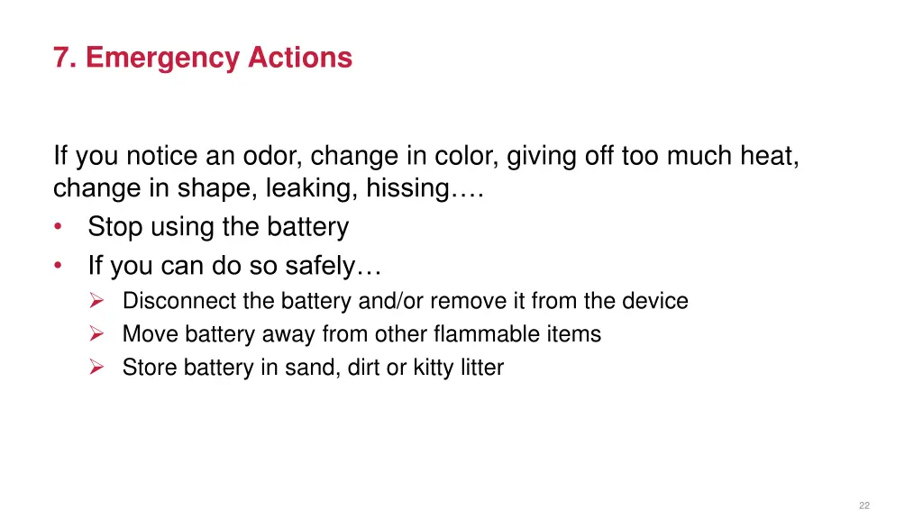 7 emergency actions