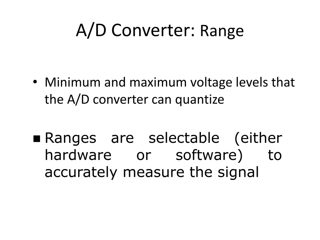 a d converter range