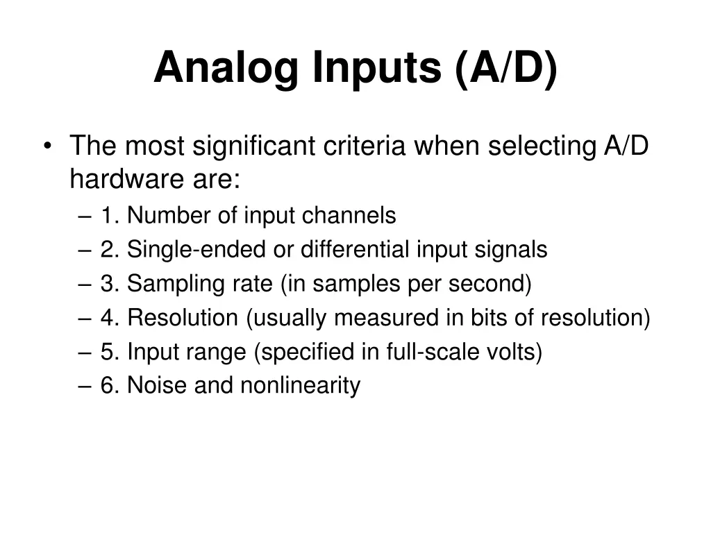 analog inputs a d 1