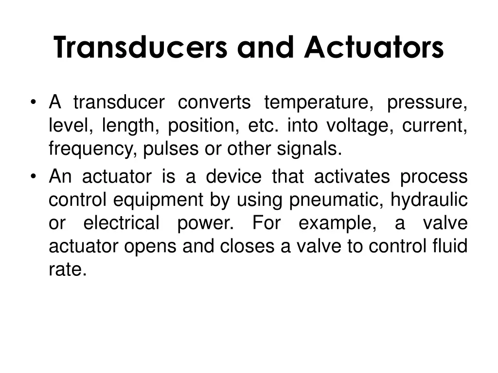 transducers and actuators